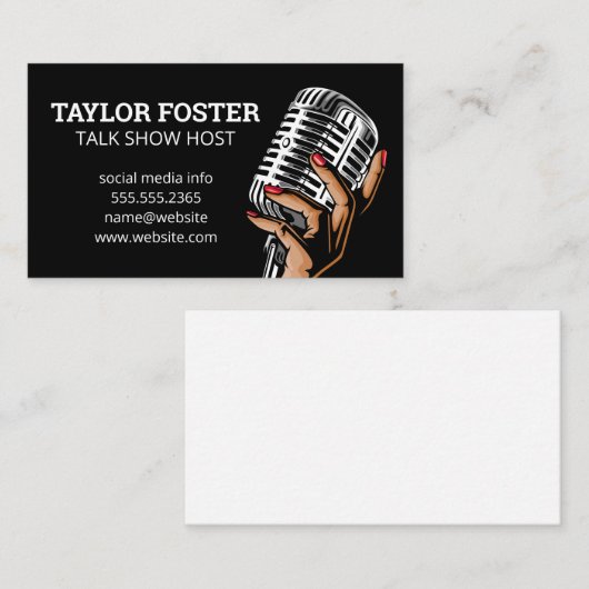ハンドヘルドマイク |歌手 |無線ホスト 名刺 (正面/裏面)