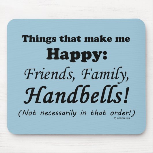 ハンドベルで幸せになる マウスパッド (正面)