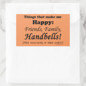 ハンドベルで幸せになる 長方形シール (バッグ)