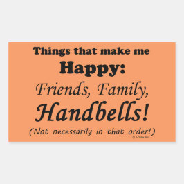 ハンドベルで幸せになる 長方形シール