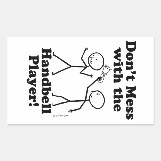 ハンドベルのプレーヤーを台無しにしない 長方形シール (正面)