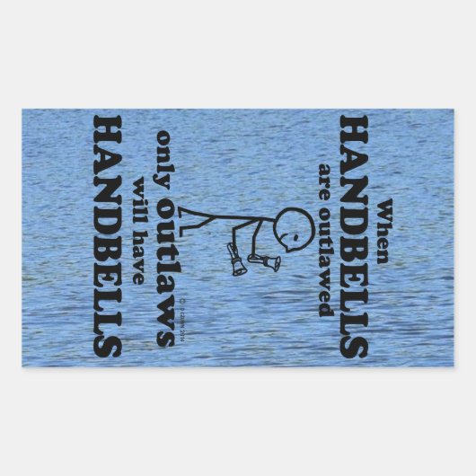 ハンドベルアウトレイド長方形ステッカー 長方形シール (正面)