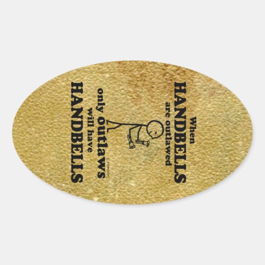 ハンドベル出力オーバルステッカー 楕円形シール (正面)