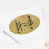 ハンドベル出力オーバルステッカー 楕円形シール (封筒)