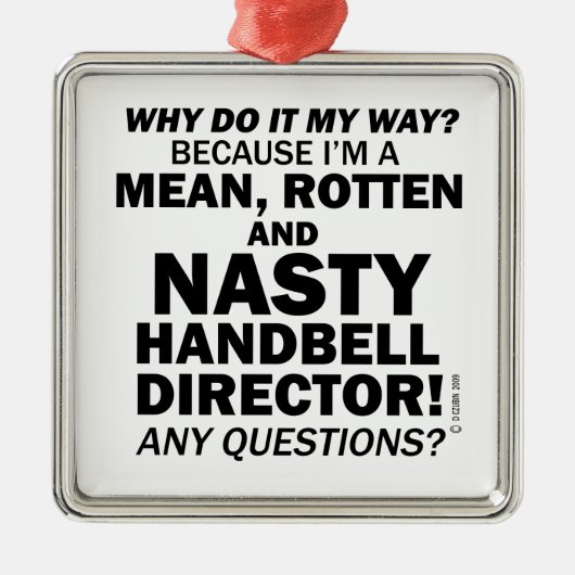 ハンドベル扱いにくディレクター メタルオーナメント (正面)