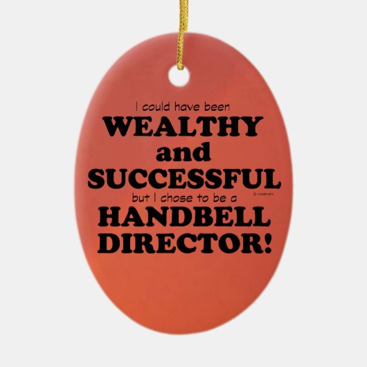 ハンドベル・ディレクター富裕層と成功したセラミック・ホーン セラミックオーナメント (正面)