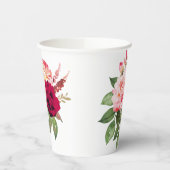 ハンドベ絵を描ースの美しいバラプリント 紙コップ (左)