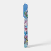 ハンドペイントのトレンディーな水彩桜 iPhoneケース (左側面)