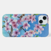 ハンドペイント トレンディー 水彩 桜 iPhoneケース (裏面横)
