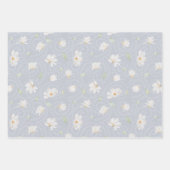 ハンドホワ絵を描イトマグノリアオンパステルブルー ラッピングペーパーシート (正面3)