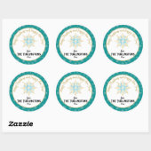 ハンドホワ色彩の鮮やかイトアクアスノーフレークホリデーグリーティング ラウンドシール (シート)