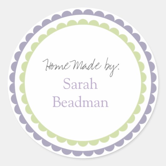 ハンドホームカスタムメイド名ラベルシール ラウンドシール (正面)