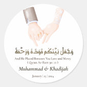 ハンドホールディング引用文Ar-Rum 21ムスリム結婚ズNikah ラウンドシール (正面)