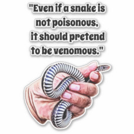 ハンドホールドベビーヘビ爬虫類引用文アート シール