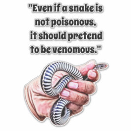 ハンドホールドベビーヘビ爬虫類引用文アート シール