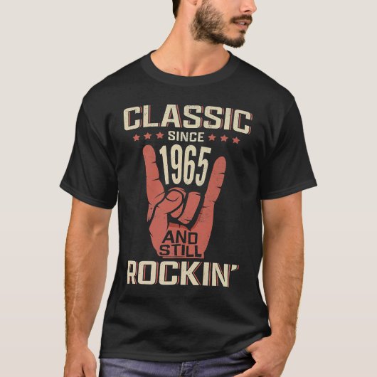 ハンドホーンズロックンロールクラシック  1965年以来 58回目の誕生日 Tシャツ (正面)