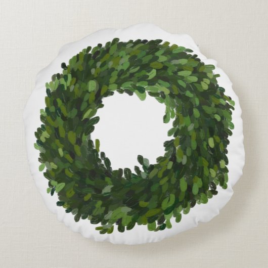 ハンドボク絵を描ウッドリースクリスマス ラウンドクッション (裏面)