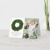 ハンドボク絵を描ウッドリースメリークリスマスフォト シーズンカード (正面)