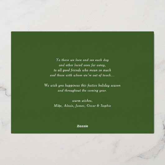 ハンドボク絵を描ウッドリースメリークリスマスフォト 箔シーズンカード (裏面)