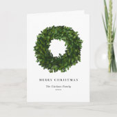 ハンドボク絵を描ウッドリースメリークリスマス シーズンカード (正面)