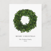 ハンドボク絵を描ウッドリースメリークリスマス シーズンポストカード (正面)