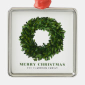 ハンドボク絵を描ウッドリースメリークリスマス メタルオーナメント (正面)