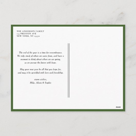 ハンドボク色彩の鮮やかウッドリースハッピーホリデー シーズンポストカード (裏面)