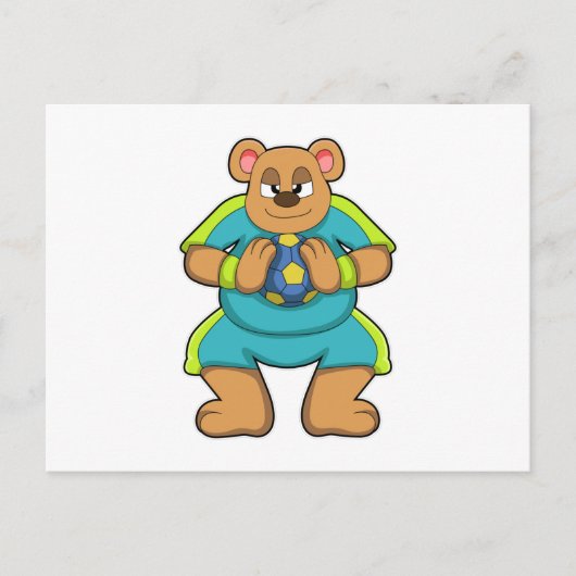 ハンドボールでハンドボール選手としてベア ポストカード (正面)