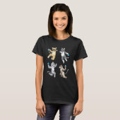 ハンドボールをしている猫 Tシャツ (正面フル)