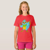 ハンドボールをするオウム Tシャツ (正面フル)
