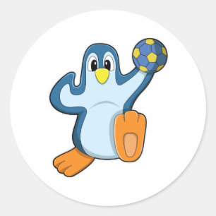 ハンドボールを使ったハンドボール選手としてのペンギン ラウンドシール