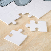 ハンドボールを持つハンドボール選手としてのオオカミ ジグソーパズル (側面)