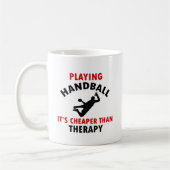 ハンドボールを遊ぶこと コーヒーマグカップ (左)