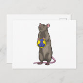 ハンドボールスポーツでのマウス ポストカード (正面/裏面)