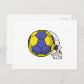 ハンドボールスポーツのドクロ ポストカード (正面/裏面)