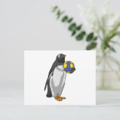 ハンドボールスポーツのペンギン ポストカード (スタンド正面)