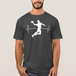 ハンドボールスポーツハンドボールプレーヤーECGラインギフトアイディア Tシャツ