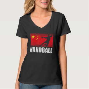 ハンドボールスポーツ中国フラグ中国のハンドボールプレーヤー Tシャツ