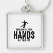 ハンドボールプレーヤースポーツチームハンドボールおもしろいことわざ キーホルダー (正面)