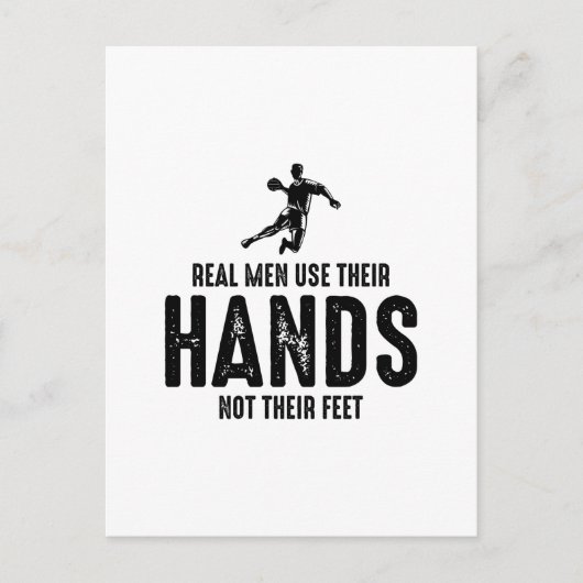 ハンドボールプレーヤースポーツチームハンドボールおもしろいことわざ ポストカード (正面)