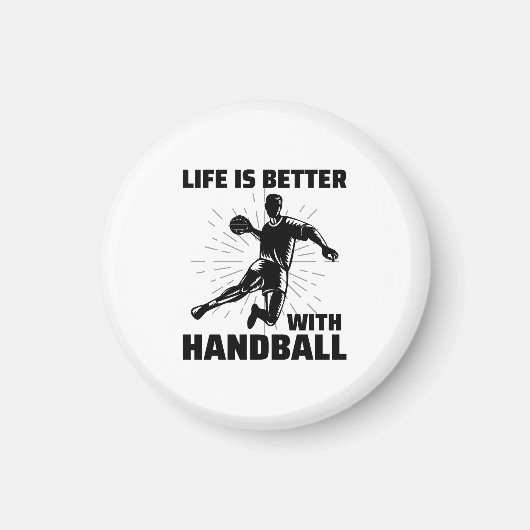 ハンドボールプレーヤースポーツチームハンドボールおもしろいことわざ マグネット (正面)