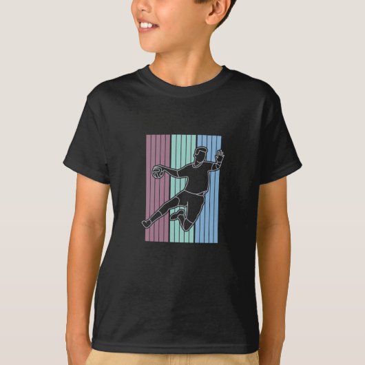 ハンドボールプレーヤーレトロ Tシャツ (正面)