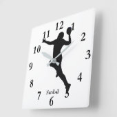 ハンドボールプレーヤー スクエア壁時計 (傾斜)