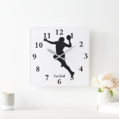 ハンドボールプレーヤー スクエア壁時計 (ホーム)