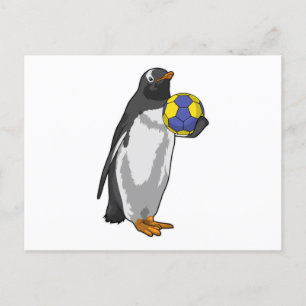 ハンドボール競技でのペンギン ポストカード