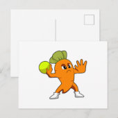 ハンドボール選手が手に持つニンジン ポストカード (正面/裏面)