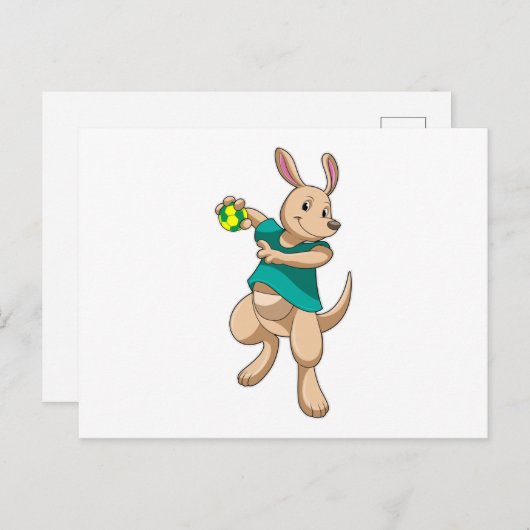 ハンドボール選手としてのアカシアネズミ ポストカード (正面/裏面)