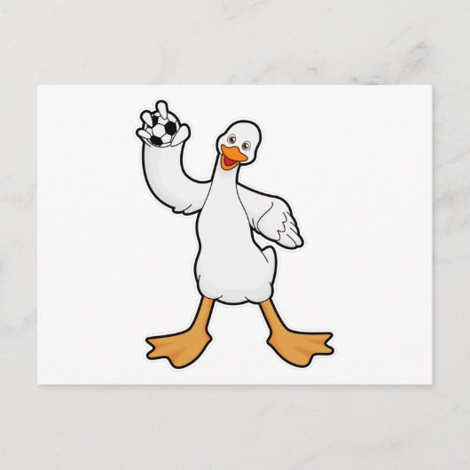 ハンドボール選手としてのアヒルとハンドボール ポストカード (正面)