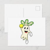 ハンドボール選手とハンドボール ポストカード (正面/裏面)