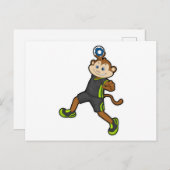 ハンドボール選手にサル ハンドボール ポストカード (正面/裏面)